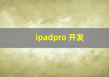 ipadpro 开发